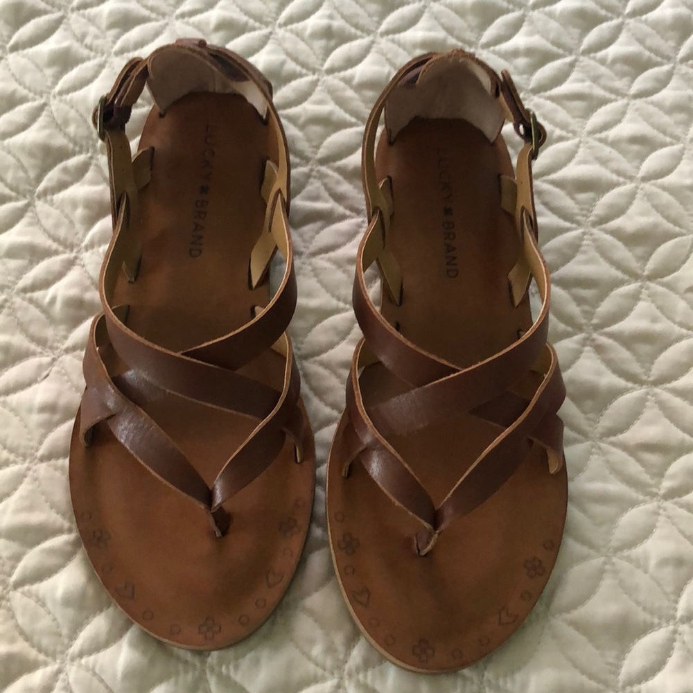 Brand new Lucky Brand Adinis leather sandals,size6